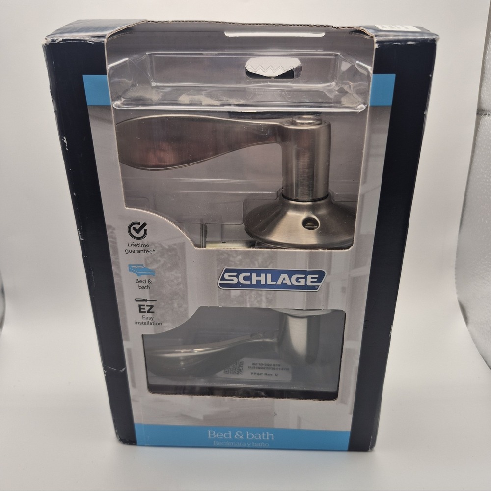 Schlage Privacy Bed Bath Door Handle Accent Satin Nickel F40 ACC 619 NOB